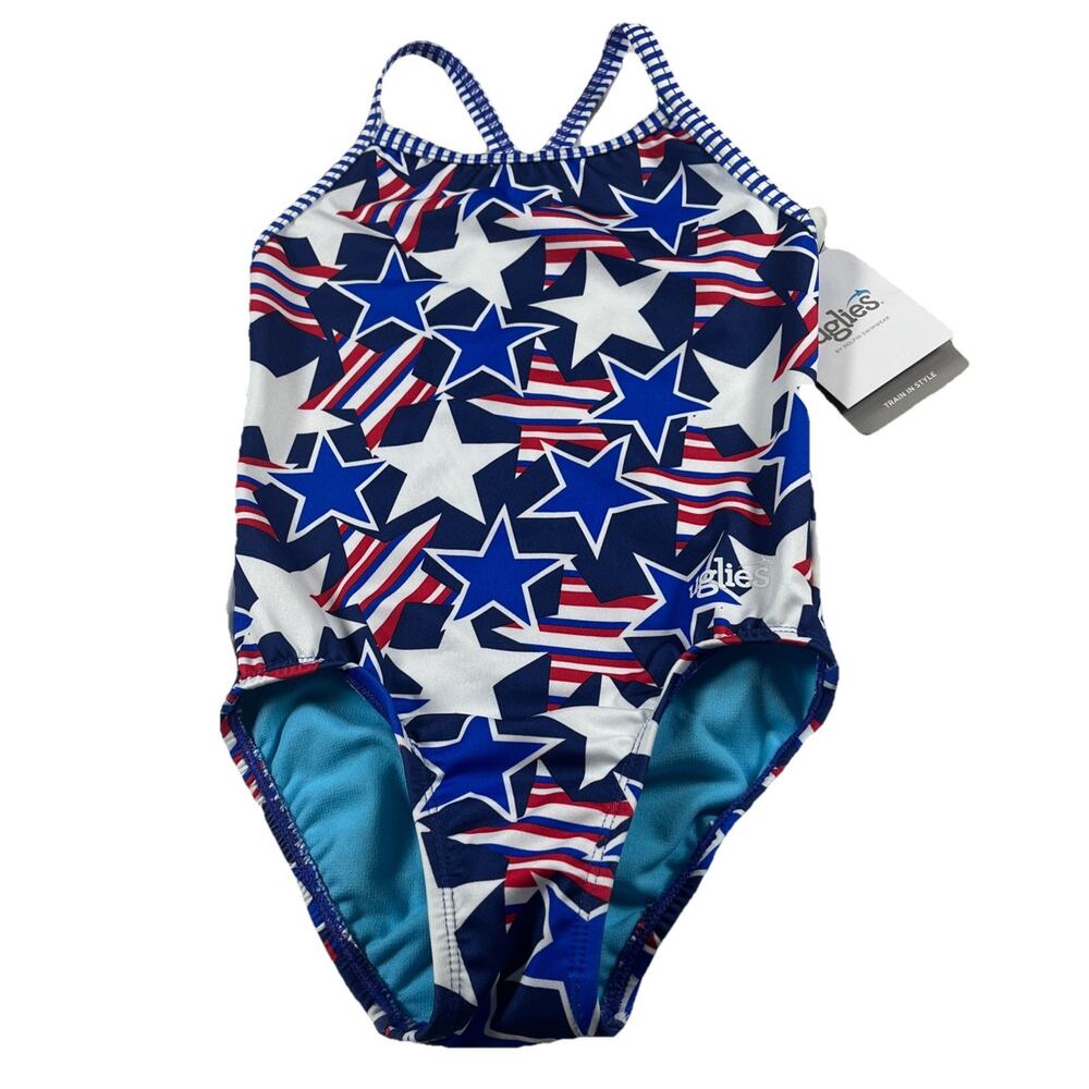 Uglies Girls' Cloud Dancer Printed One Piece Swimsuit, Multi, Size 8 USA, NWT